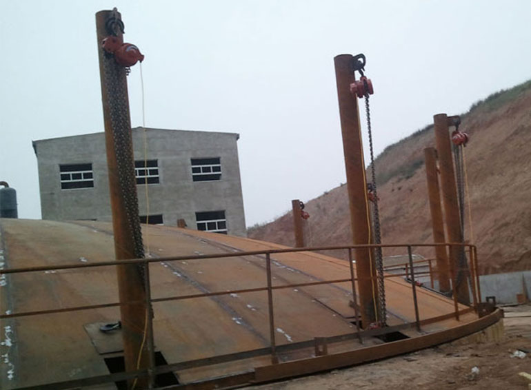 油罐施工巧用油罐電動(dòng)葫蘆